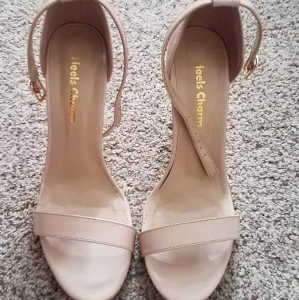 Nude strap heels